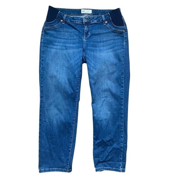 Gap Maternity Jeans Size 10 Short Blue Straight Leg - Picture 1 of 6